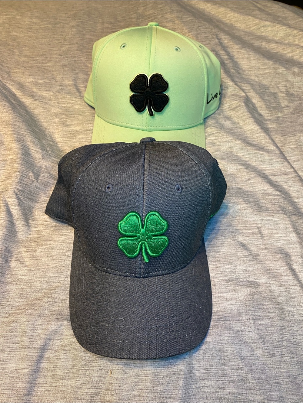 Live Lucky Hats LOT of 2 Gray & Green Clover Hat Sz L/XL